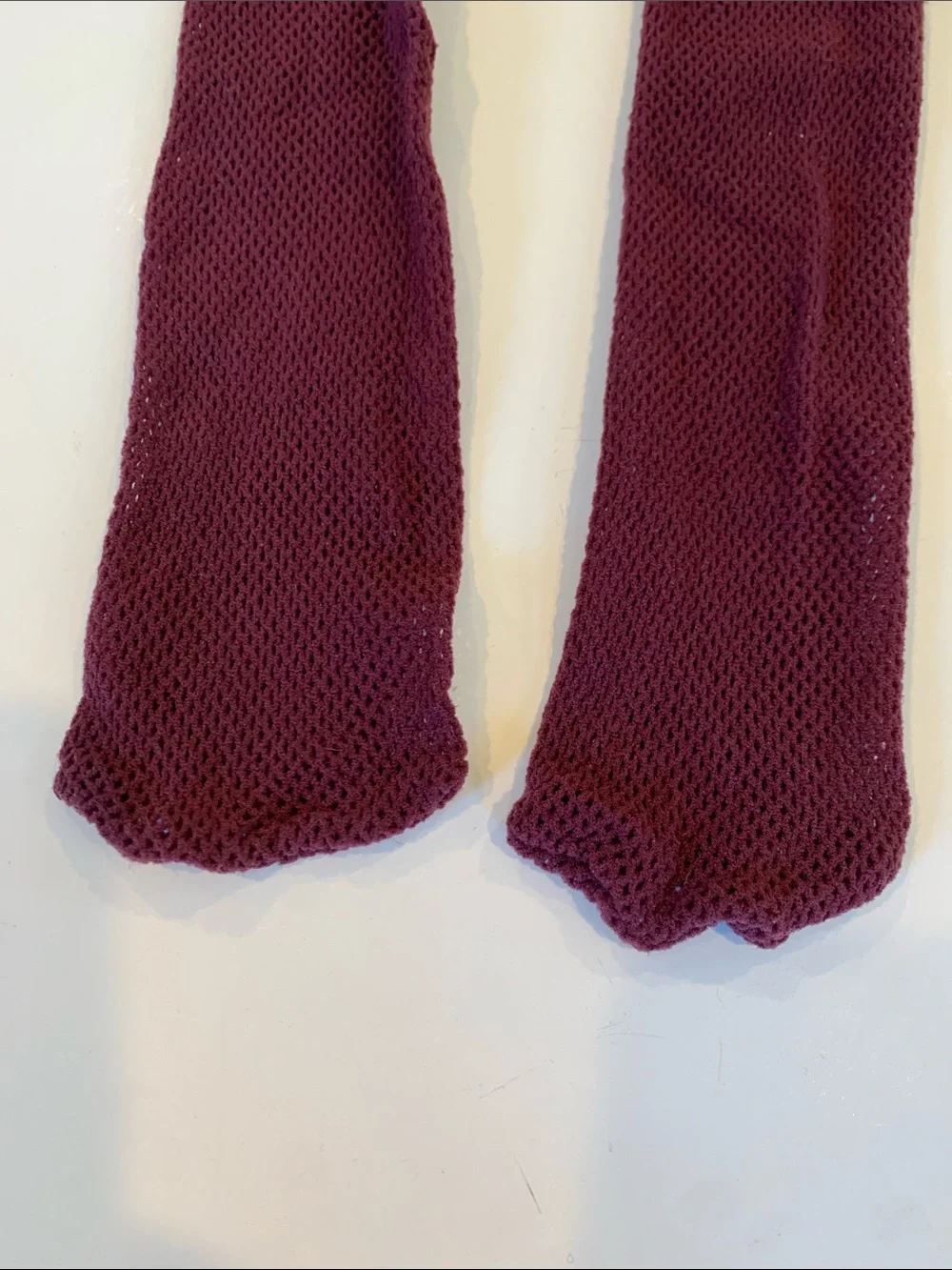 Plum Fishnet Lace Top Stay Up Thigh High Stockings One Size